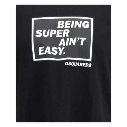 Dsquared² Black "Being Super Ain't Easy" Print T-Shirt for Men
