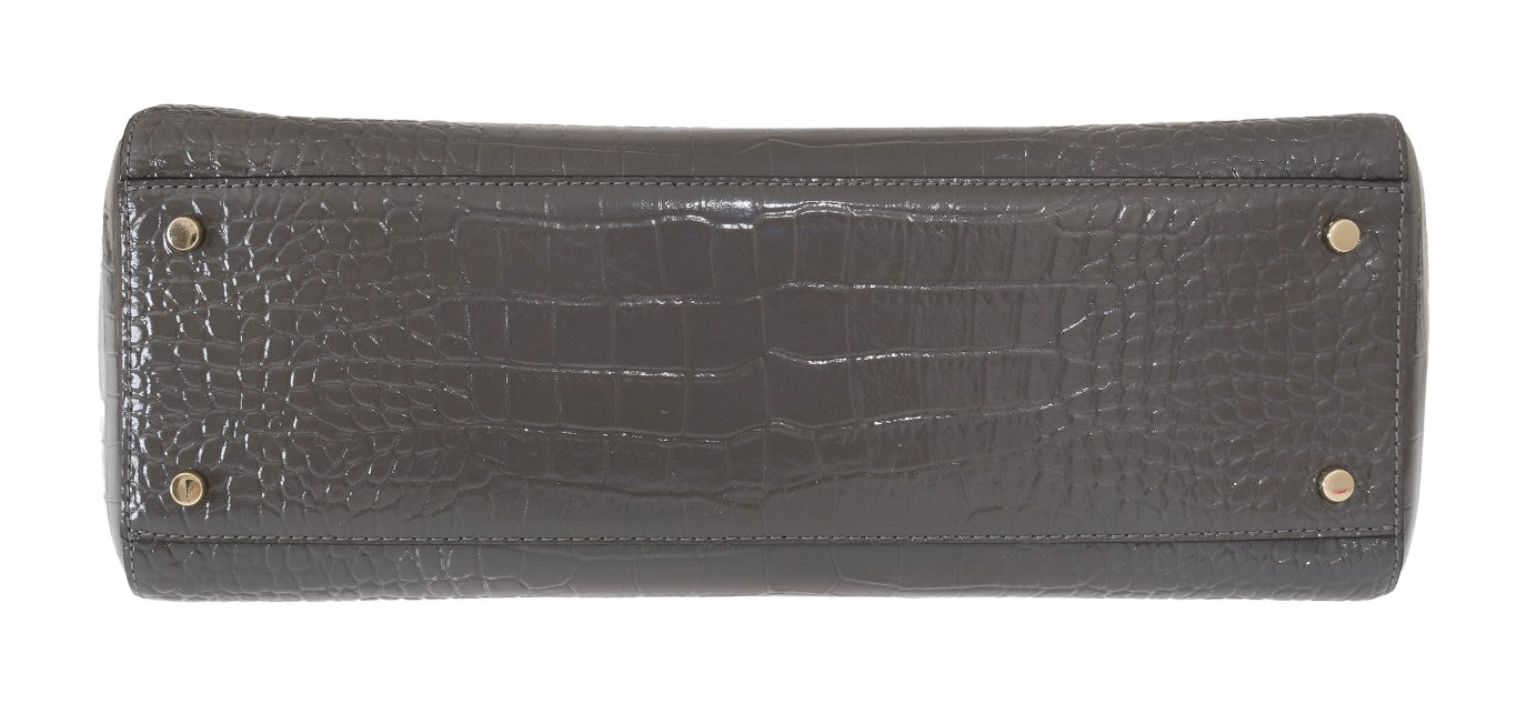 Kate Spade Grey Croc Embossed Leather Elissa Bristol Drive Tote Handbag