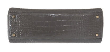 Kate Spade Grey Croc Embossed Leather Elissa Bristol Drive Tote Handbag