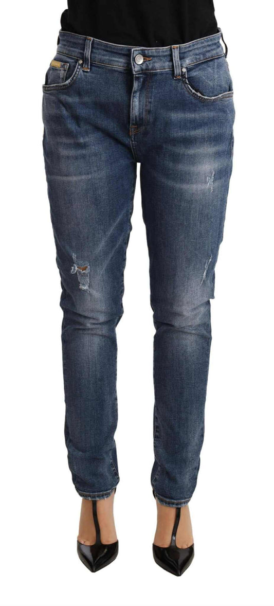 Dolce & Gabbana Blue Distressed Slim Fit Denim Jeans