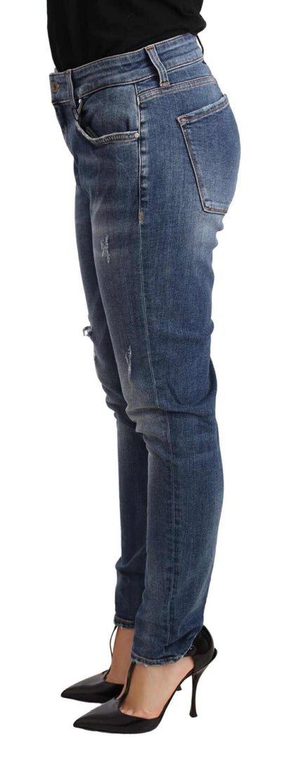 Dolce & Gabbana Blue Distressed Slim Fit Denim Jeans
