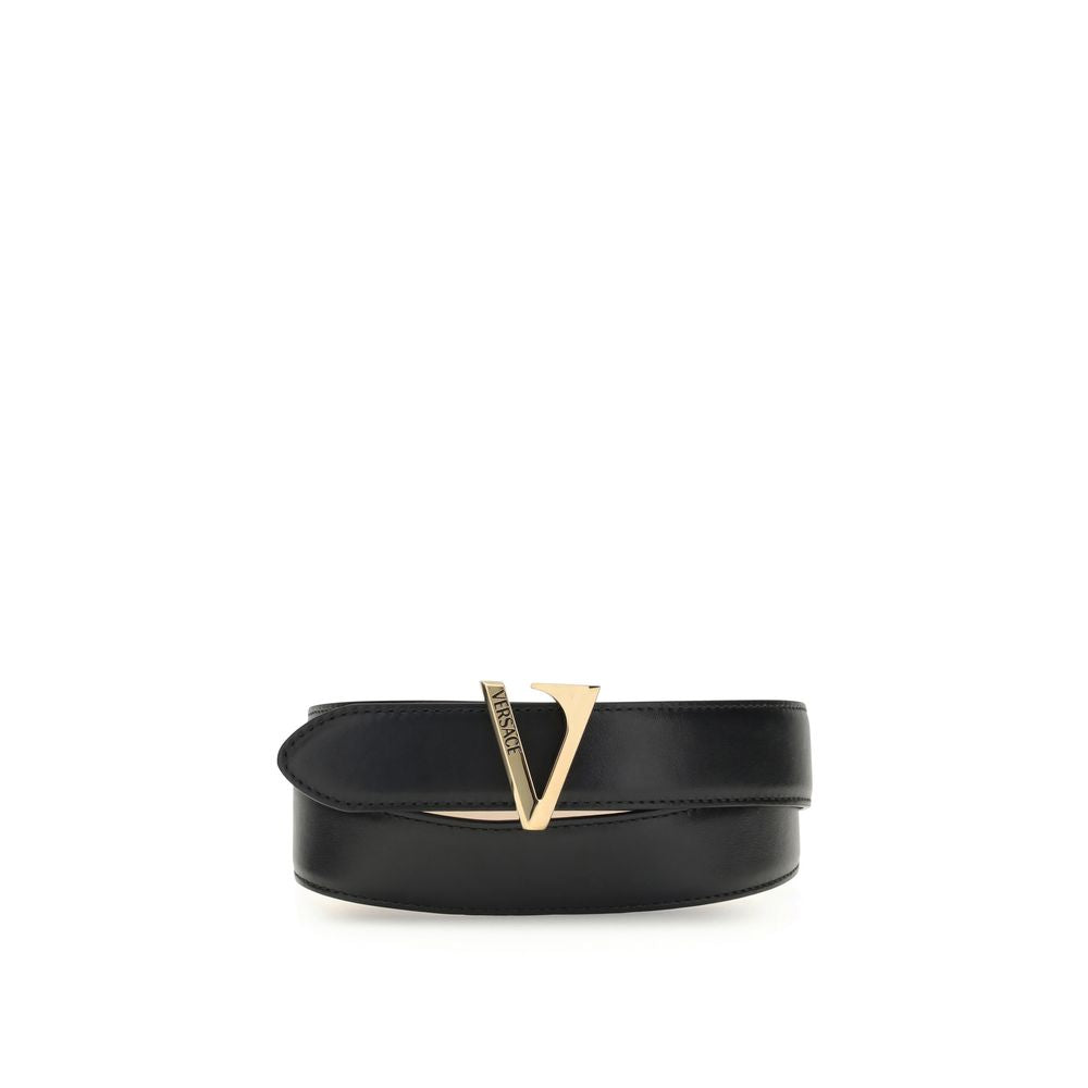 Versace Calfskin V Belt - A Distinctive Statement Piece