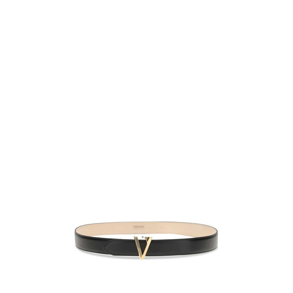 Versace Calfskin V Belt - A Distinctive Statement Piece
