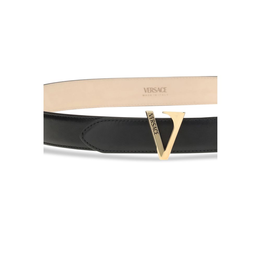 Versace Calfskin V Belt - A Distinctive Statement Piece