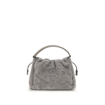 Brunello Cucinelli Small Shearling Mellow Shoulder Bag