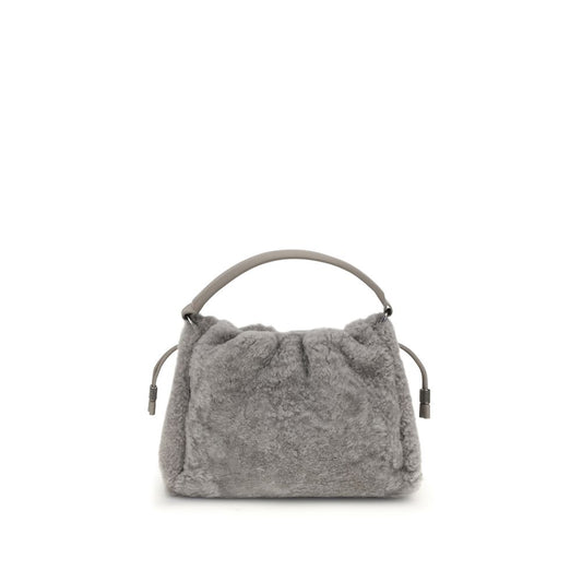 Brunello Cucinelli Small Shearling Mellow Shoulder Bag