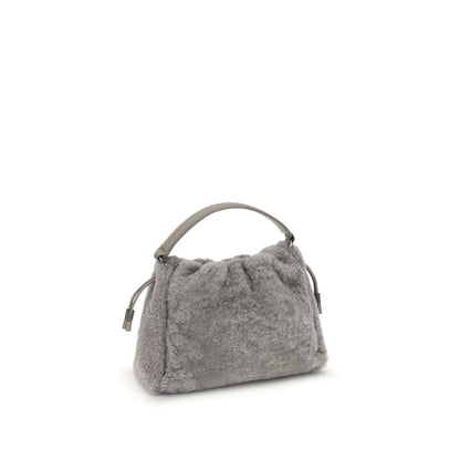 Brunello Cucinelli Small Shearling Mellow Shoulder Bag