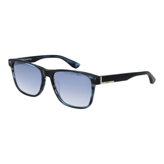 BMW Men’s Sunglasses – Blue Rectangle Frame, Gradient Lenses