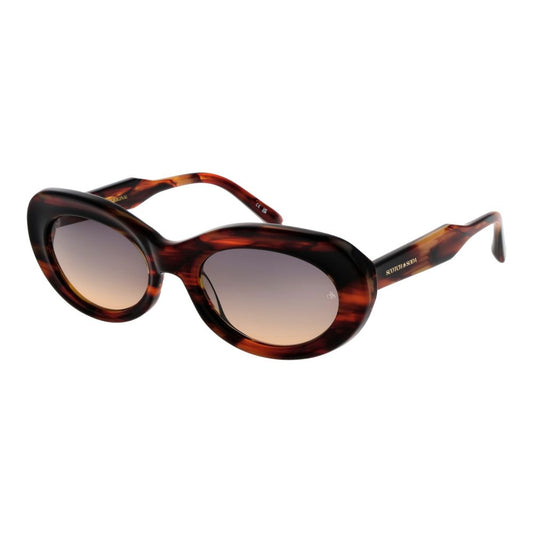 Scotch & Soda Women’s Sunglasses – Brown Oval Frame, Gradient Lenses