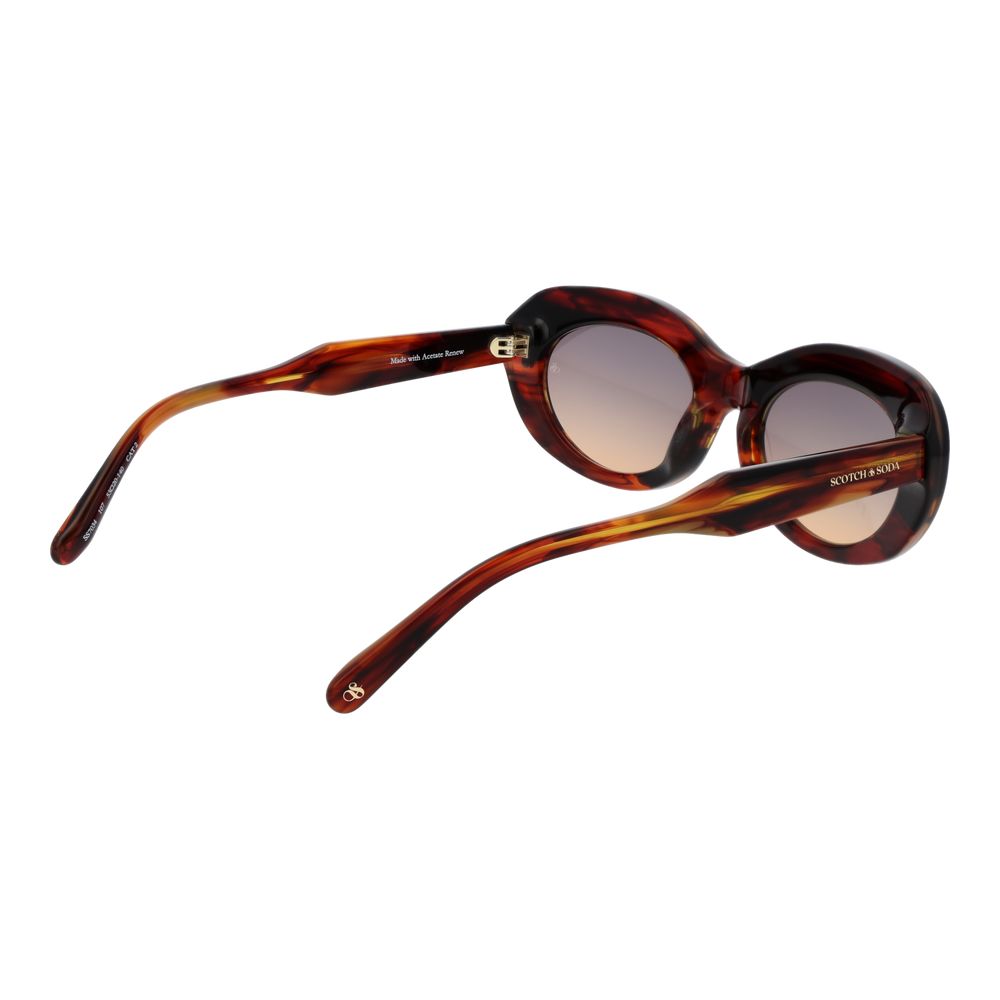 Scotch & Soda Women’s Sunglasses – Brown Oval Frame, Gradient Lenses