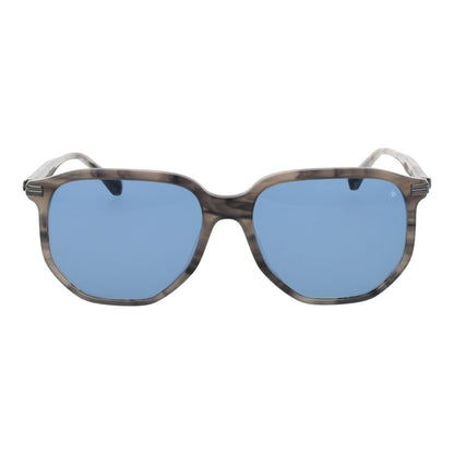 Scotch & Soda Men’s Sunglasses – Grey Square Frame, Blue Lenses