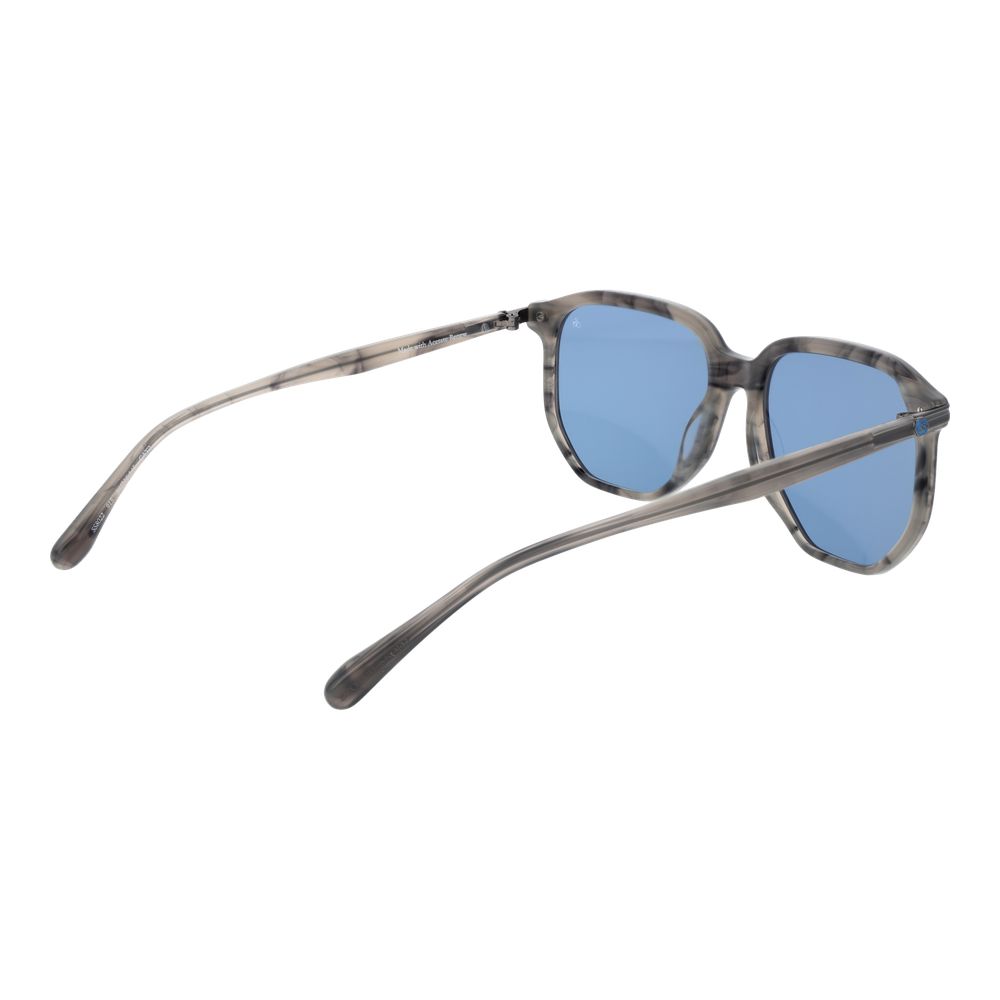Scotch & Soda Men’s Sunglasses – Grey Square Frame, Blue Lenses