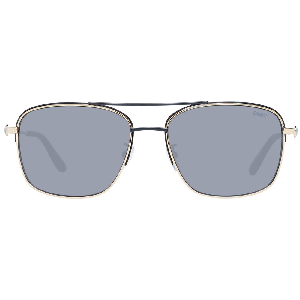 BMW Gold Men’s Sunglasses – Aviator Frame with Grey Lenses