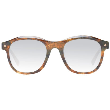 Scotch & Soda Men’s Sunglasses – Brown Square Frame, Green Gradient Lenses