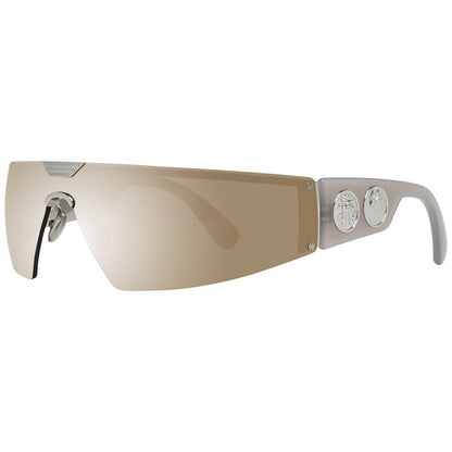 Roberto Cavalli Men’s Sunglasses – Brown Metal & Plastic Frame, Mirrored Lenses