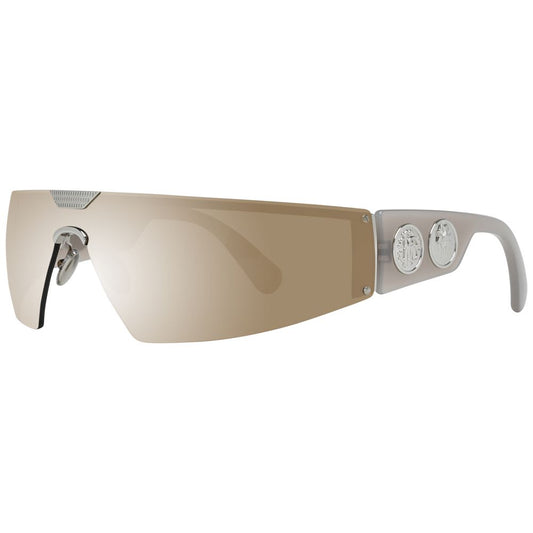 Roberto Cavalli Men’s Sunglasses – Brown Metal & Plastic Frame, Mirrored Lenses