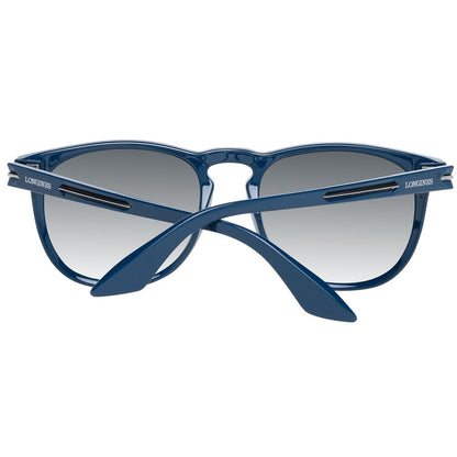 Longines Blue Men’s Sunglasses – Round Plastic Frame, Grey Gradient Lenses