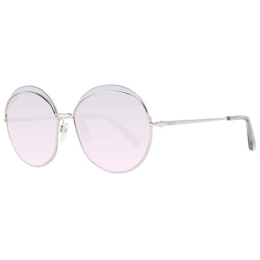 Bally Women's Sunglasses – Rose Gold Round Frame, Brown Mirrored Lenses