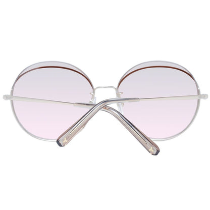 Bally Women's Sunglasses – Rose Gold Round Frame, Brown Mirrored Lenses