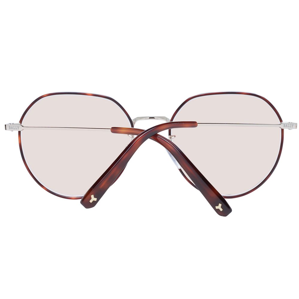 Bally Brown Women’s Sunglasses – Stylish Round Frame with Mirrored Lenses