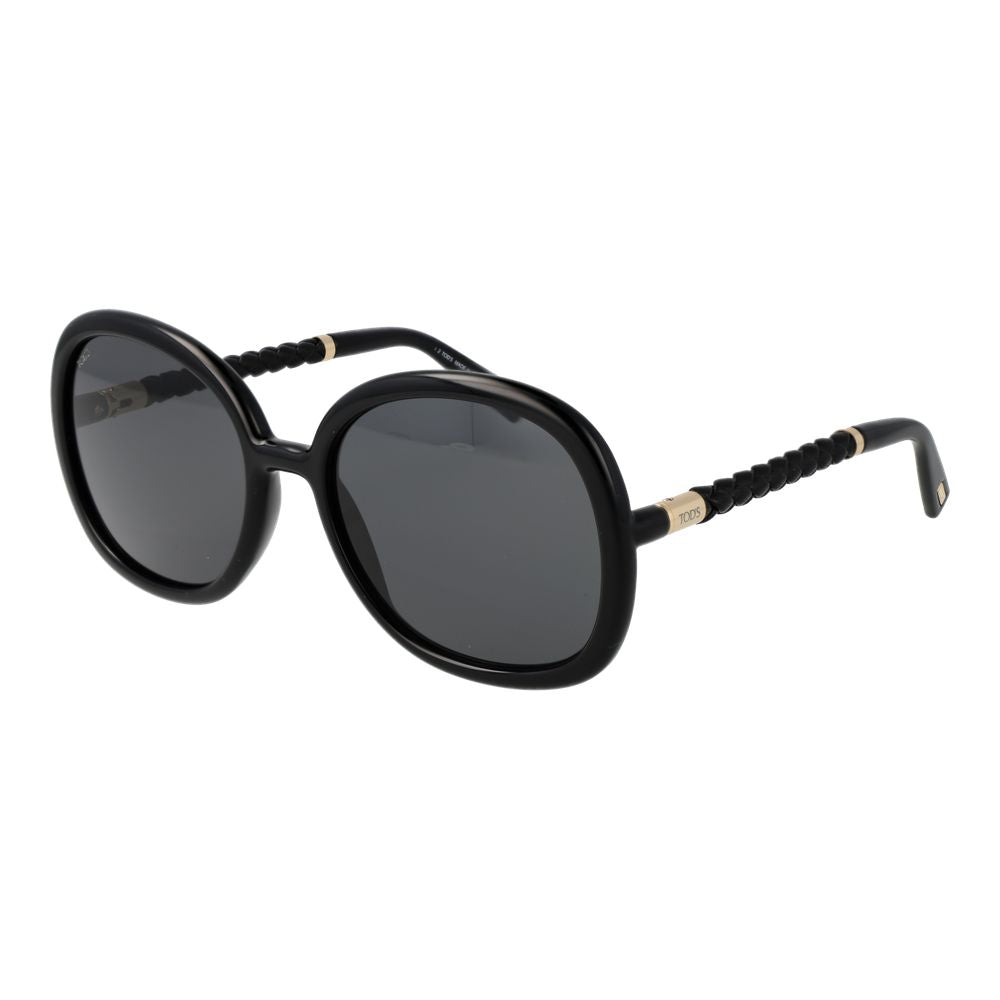 Tod's Women's Sunglasses – Black Round Frame, Grey Lenses
