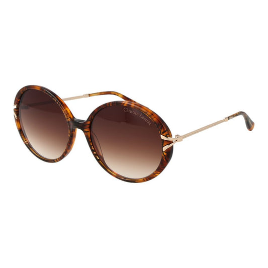 Christian Lacroix Women’s Sunglasses – Brown Round Frame, Gradient Lenses