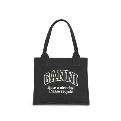Ganni Logo Canvas Tote Bag