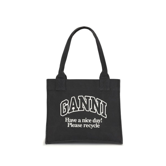 Ganni Logo Canvas Tote Bag