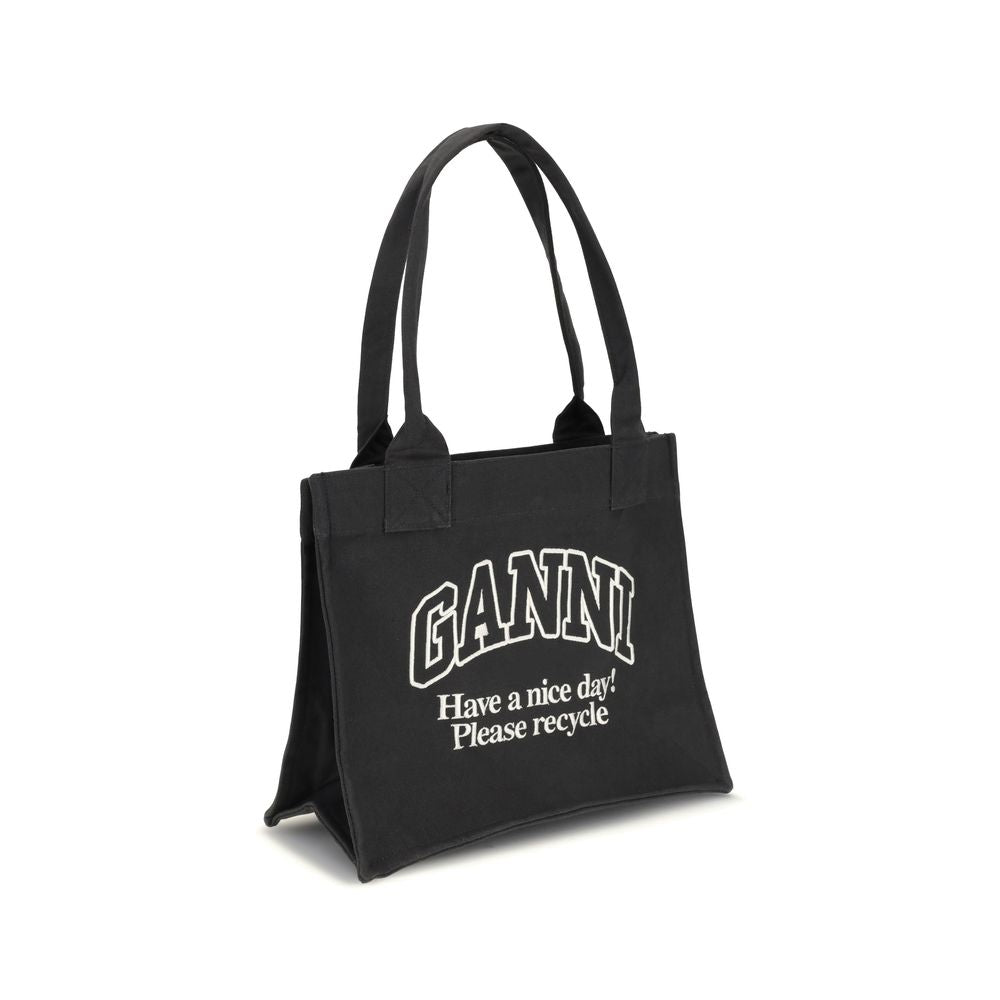 Ganni Logo Canvas Tote Bag