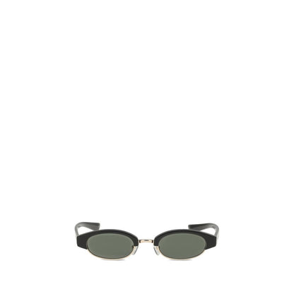 Alexander McQueen AW25 Ellipse Oval-Frame Sunglasses in Black
