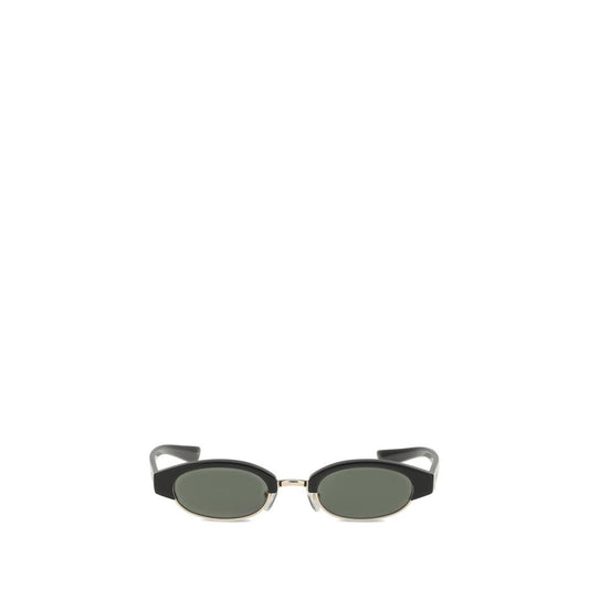 Alexander McQueen AW25 Ellipse Oval-Frame Sunglasses in Black
