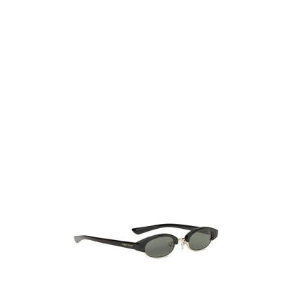 Alexander McQueen AW25 Ellipse Oval-Frame Sunglasses in Black