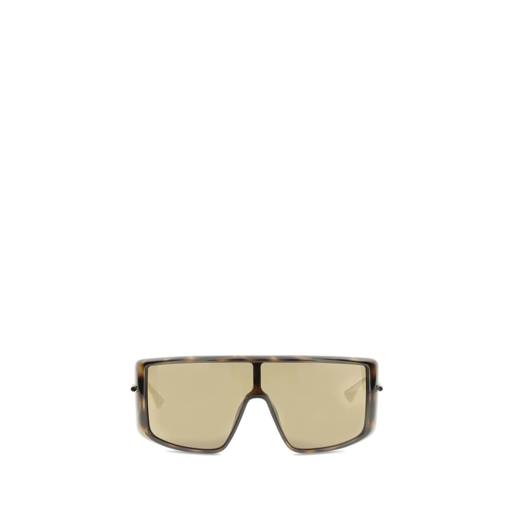 Alexander McQueen AW25 Women’s Oversized Tortoiseshell T-Bar Visor Sunglasses