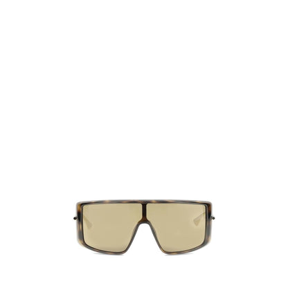 Alexander McQueen AW25 Women’s Oversized Tortoiseshell T-Bar Visor Sunglasses
