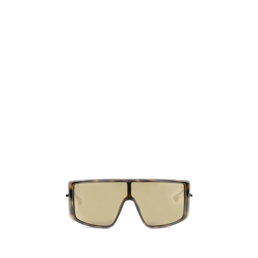 Alexander McQueen AW25 Women’s Oversized Tortoiseshell T-Bar Visor Sunglasses