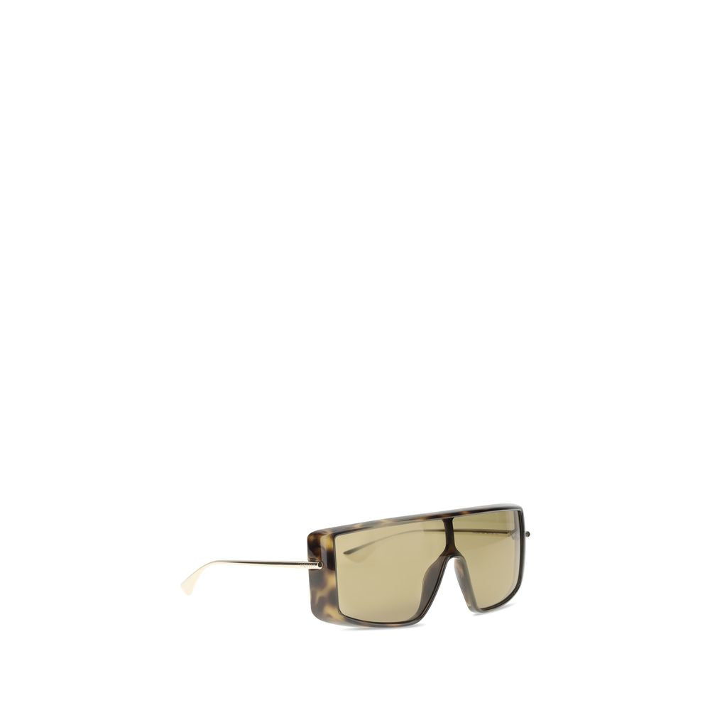 Alexander McQueen AW25 Women’s Oversized Tortoiseshell T-Bar Visor Sunglasses