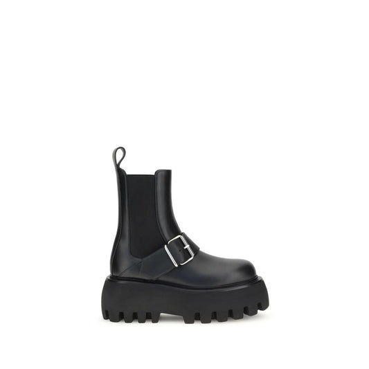 Alexander McQueen AW25 Black Sofa Buckle Ankle Boot