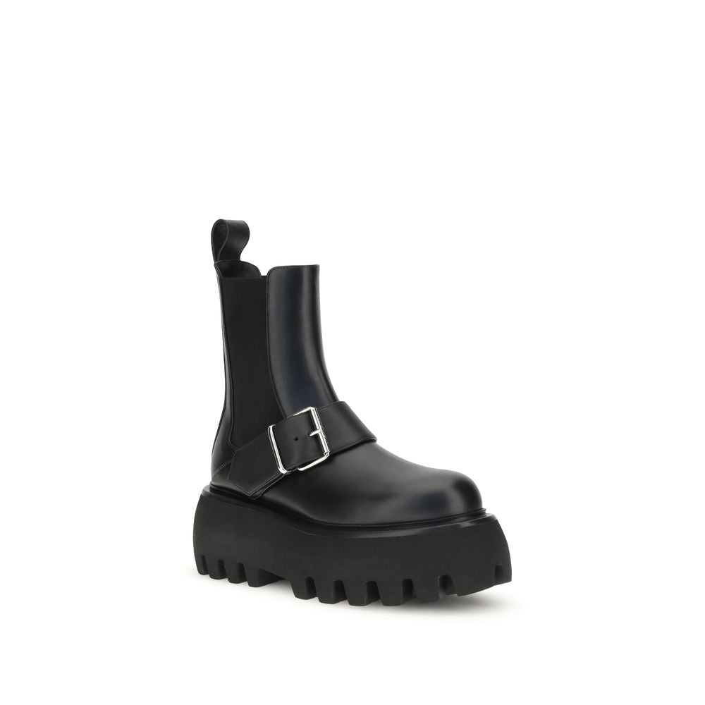 Alexander McQueen AW25 Black Sofa Buckle Ankle Boot