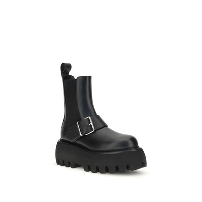 Alexander McQueen AW25 Black Sofa Buckle Ankle Boot
