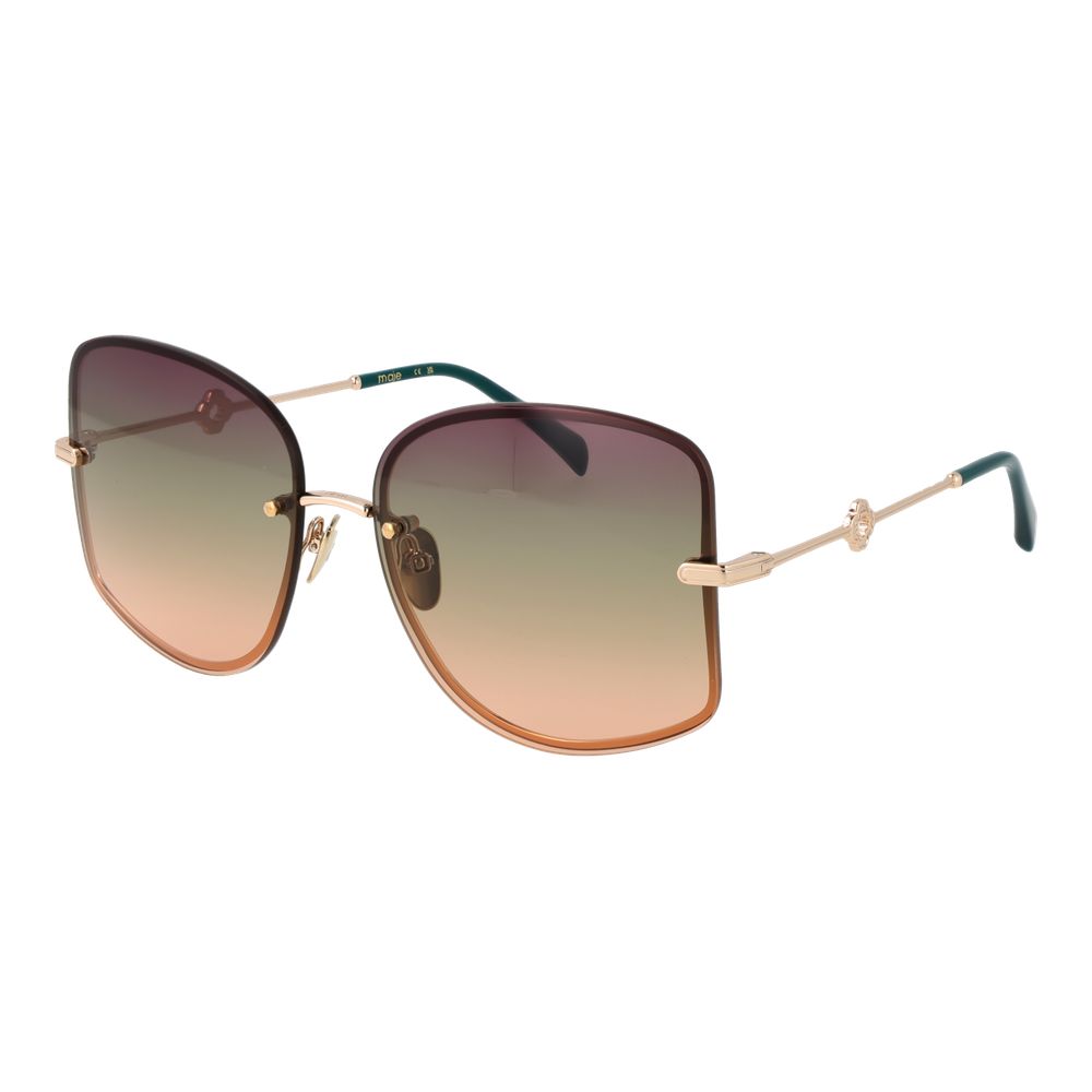 Maje Women’s Sunglasses – Rosegold Square Frame, Multicolour Gradient Lenses