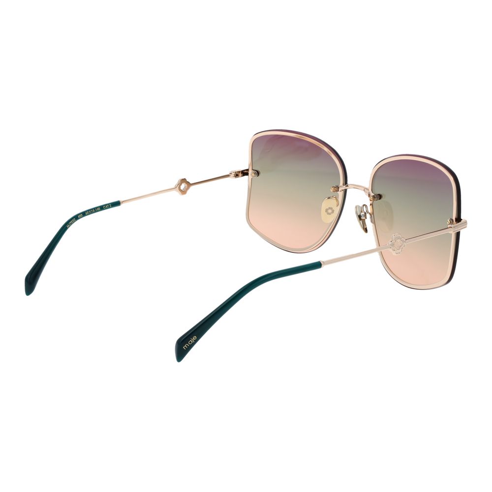 Maje Women’s Sunglasses – Rosegold Square Frame, Multicolour Gradient Lenses