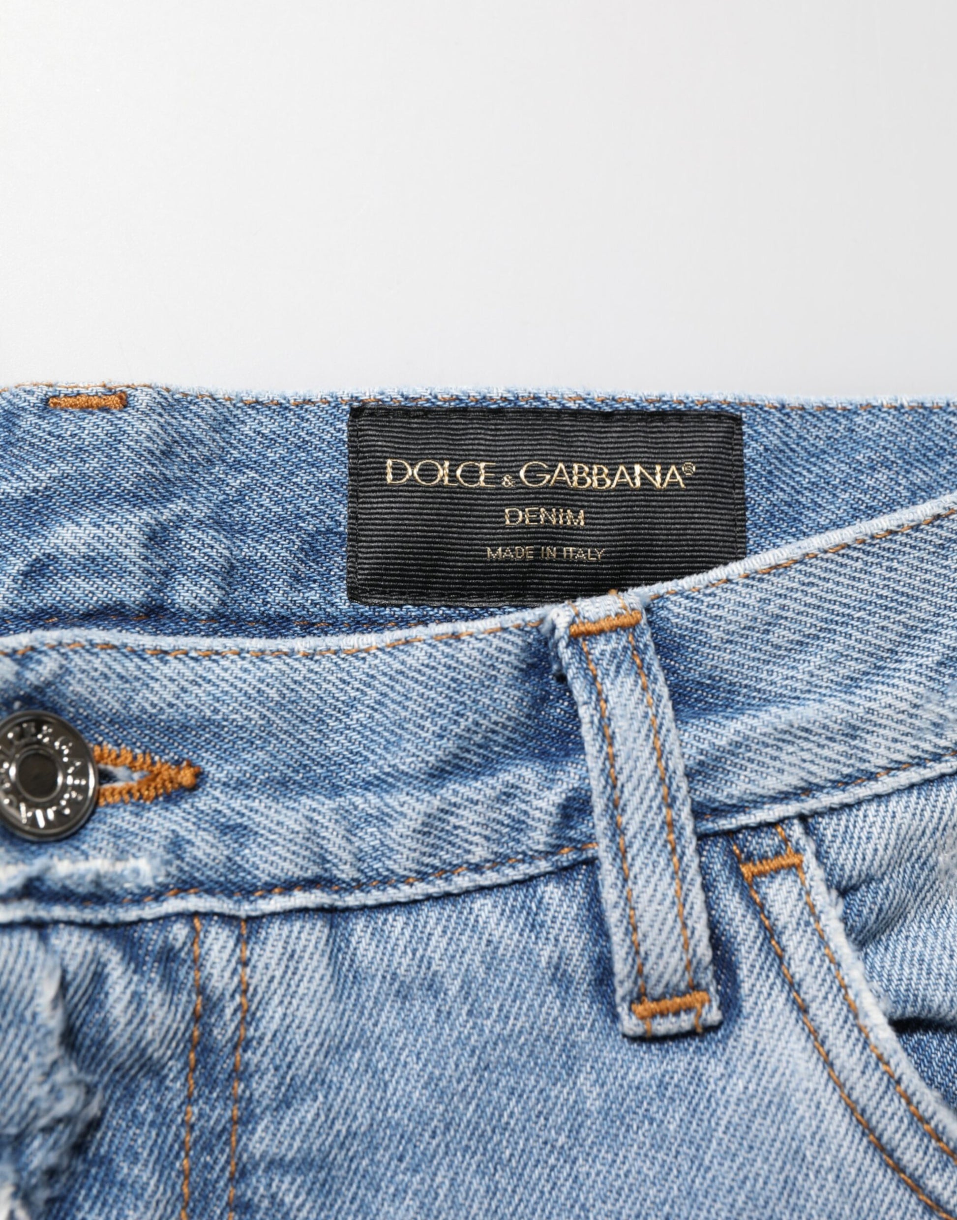 Dolce & Gabbana Blue Distressed Ripped Denim Pants