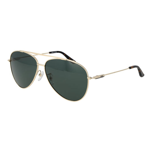 BMW Gold Men’s Sunglasses – Gold Aviator Frame, Green Lenses