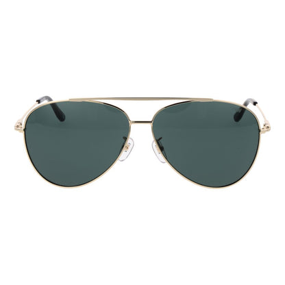 BMW Gold Men’s Sunglasses – Gold Aviator Frame, Green Lenses