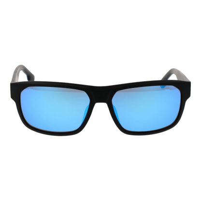 BMW Motorsport Men's Sunglasses – Black Rectangle Frame, Blue Mirrored Lenses