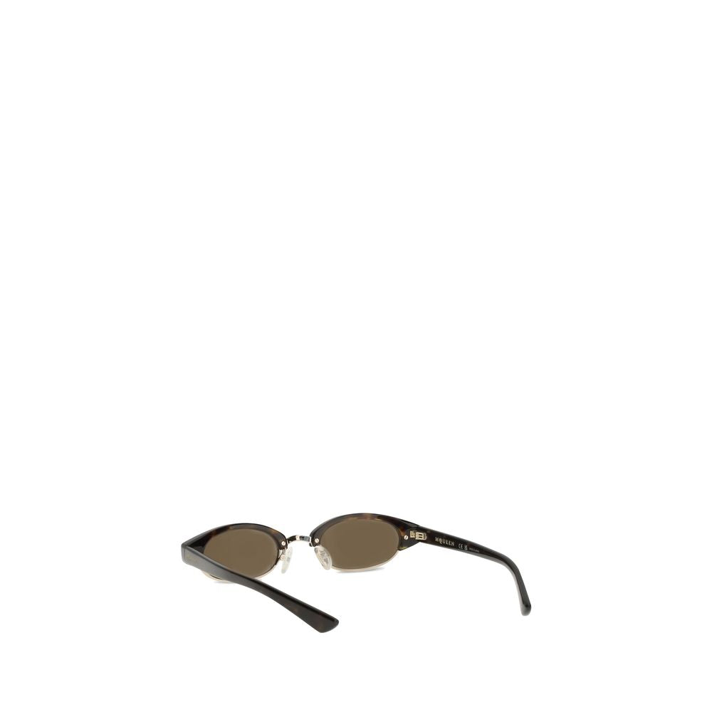 Alexander McQueen Women's Ellipse Sunglasses – Brown Oval Frame