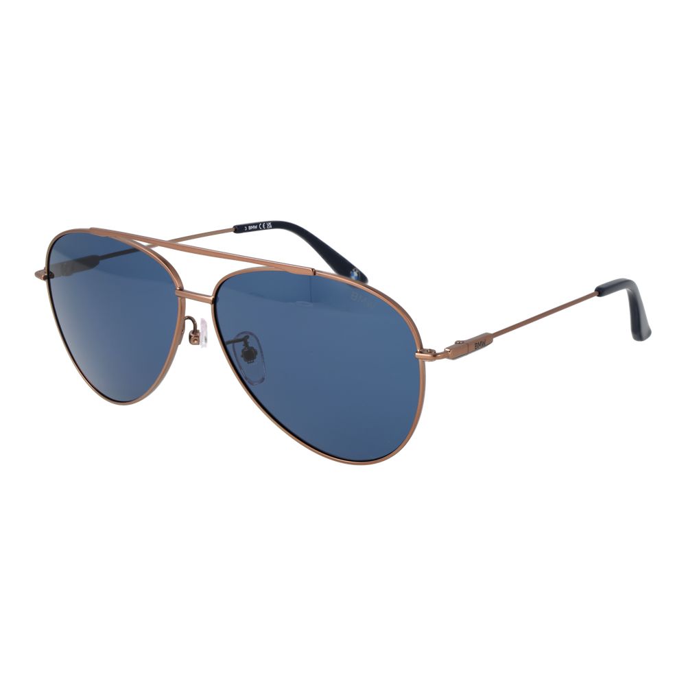 BMW Men's Sunglasses – Bronze Aviator Frame, Blue Lenses