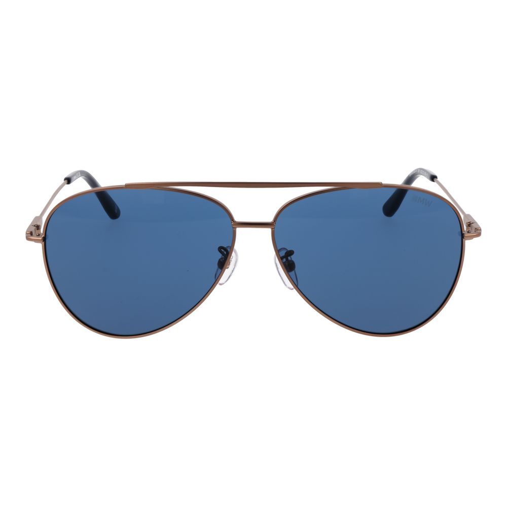 BMW Men's Sunglasses – Bronze Aviator Frame, Blue Lenses