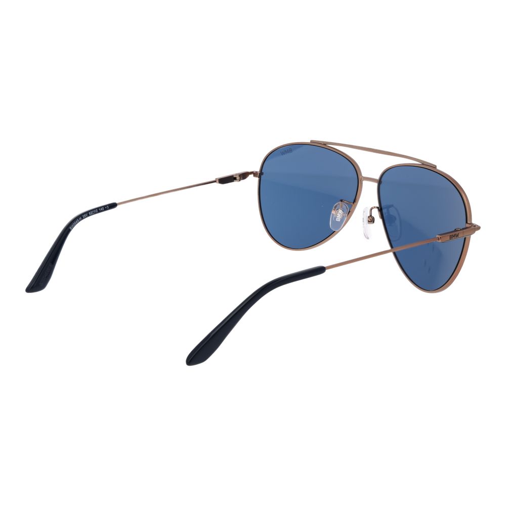 BMW Men's Sunglasses – Bronze Aviator Frame, Blue Lenses