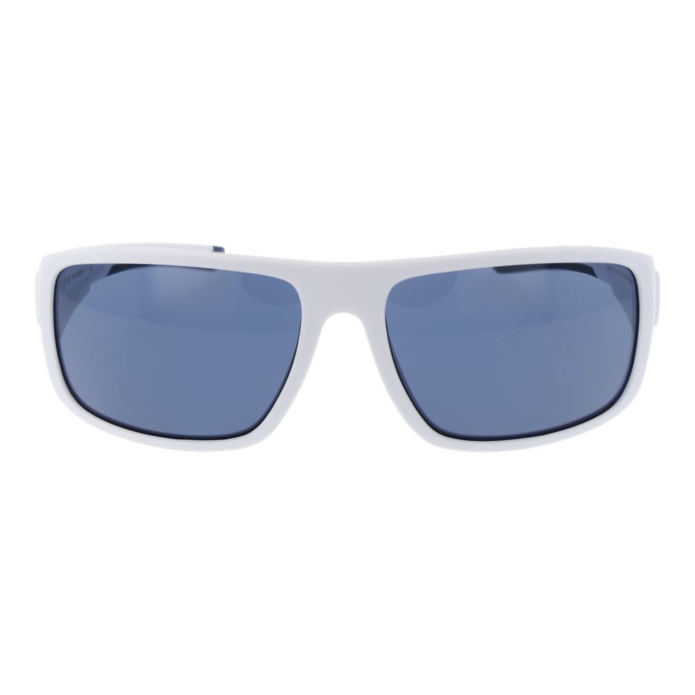 BMW Motorsport Men’s Sunglasses – White Full-Rim Frame, Blue Mirrored Lenses